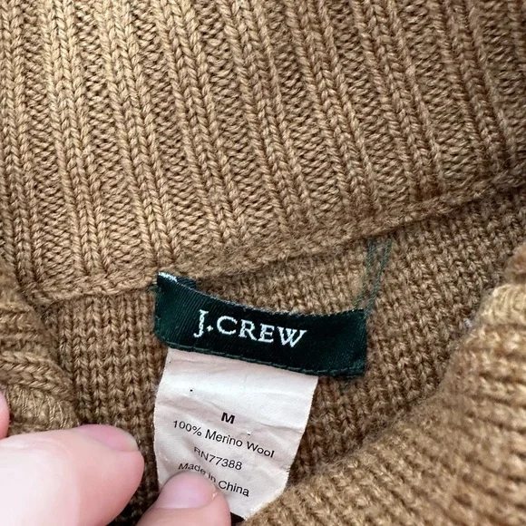 J.Crew Brown 100% Merino Wool Button Up Cardigan Sweater Medium - Picture 4 of 5